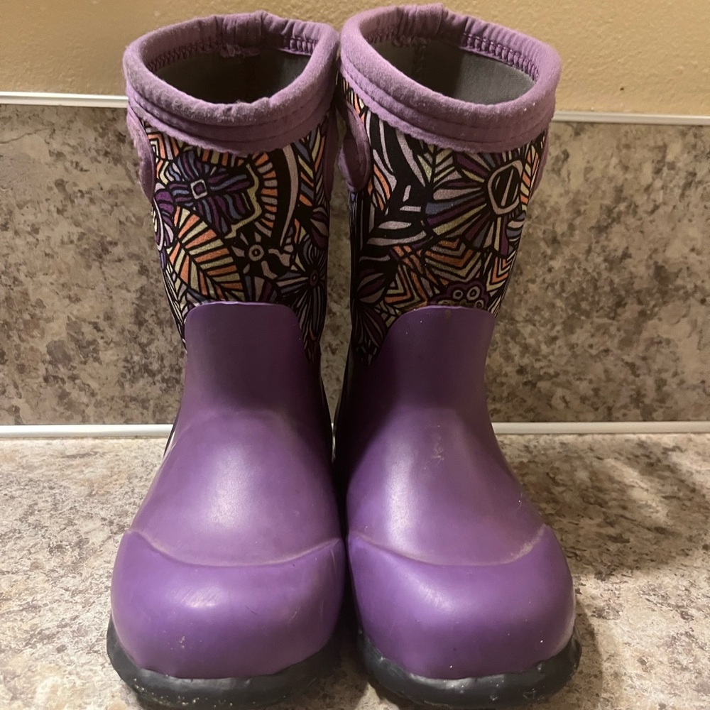 Kids BOGS Purple Patterned Rain Boots